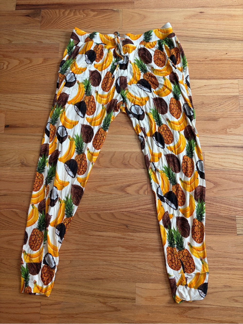 Little Bum BumsPineapple & Banana Print Lounge Pants - White/Yellow